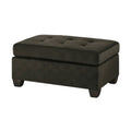 Polyester Upholstered Ottoman With Tufted Seat Chocolate Brown