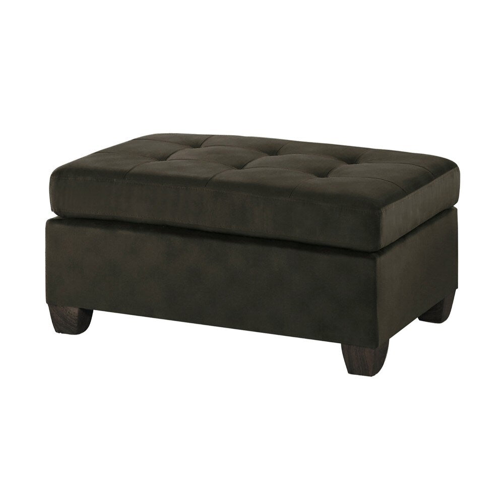 Polyester Upholstered Ottoman With Tufted Seat Chocolate Brown