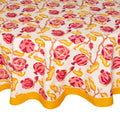 Pomegranate Yellow Round Cotton Tablecloth