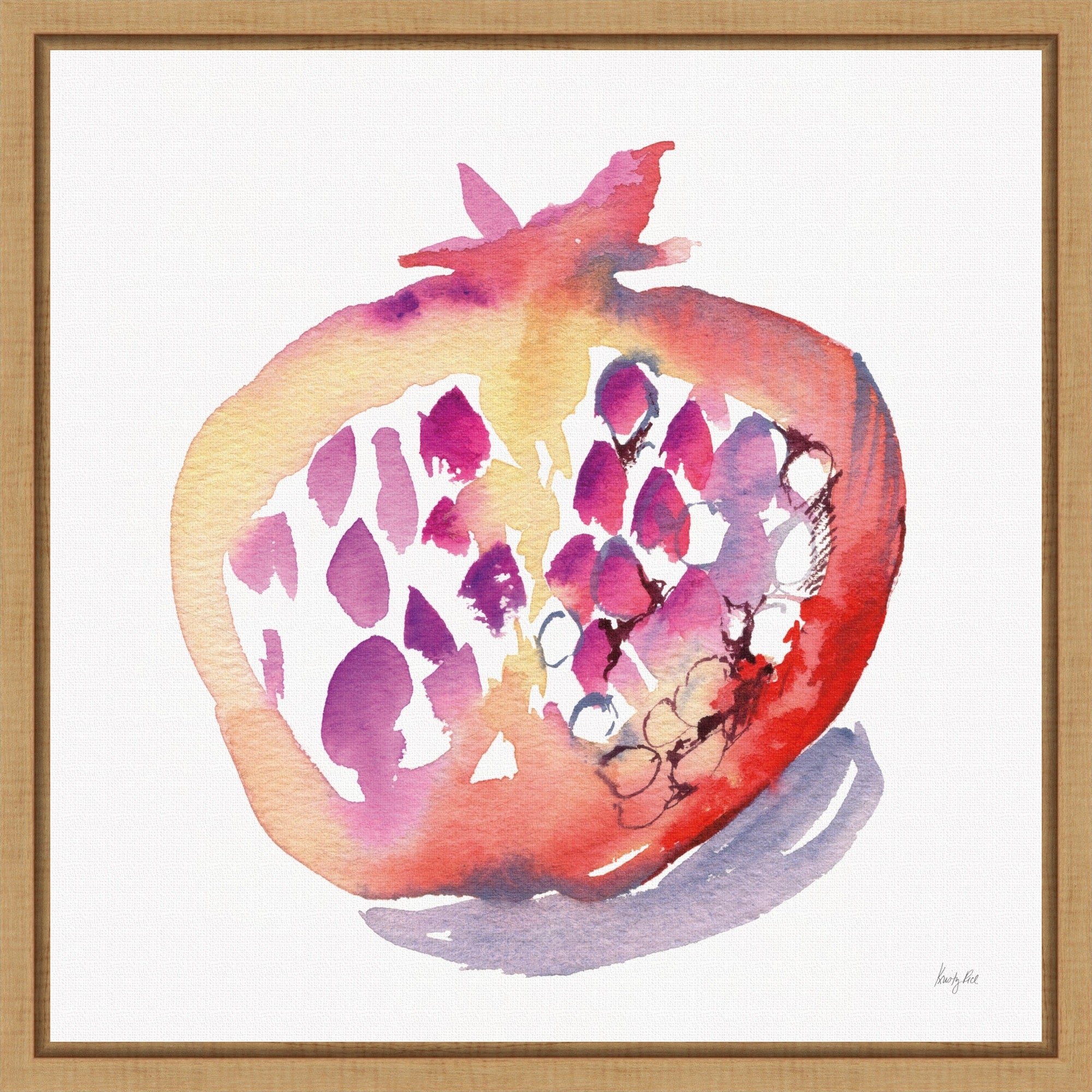 Pomegranate By Kristy Rice Framed Canvas Wall Art Print