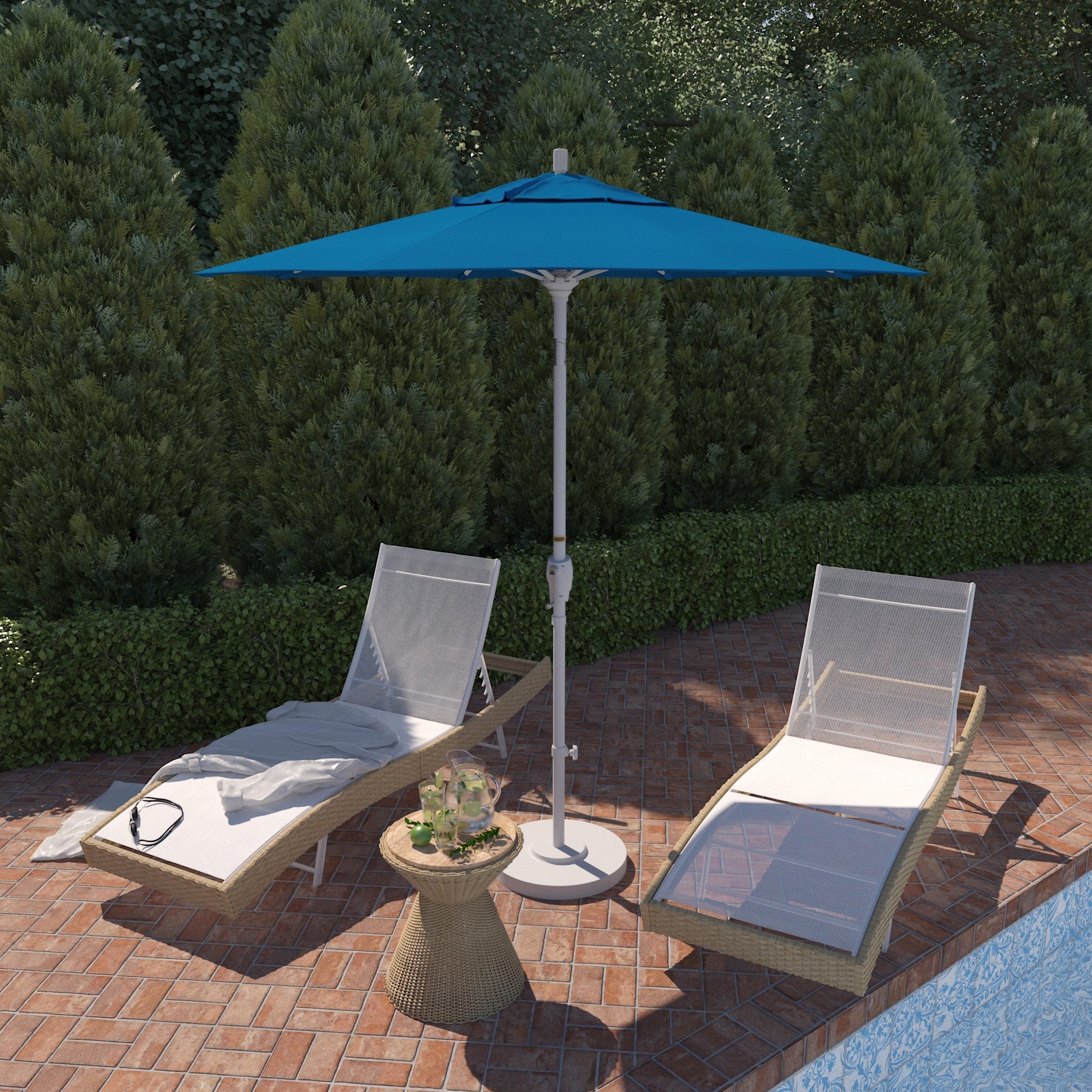 Havenside Home Pompano 7.5 Foot Crank Lift Round Umbrella