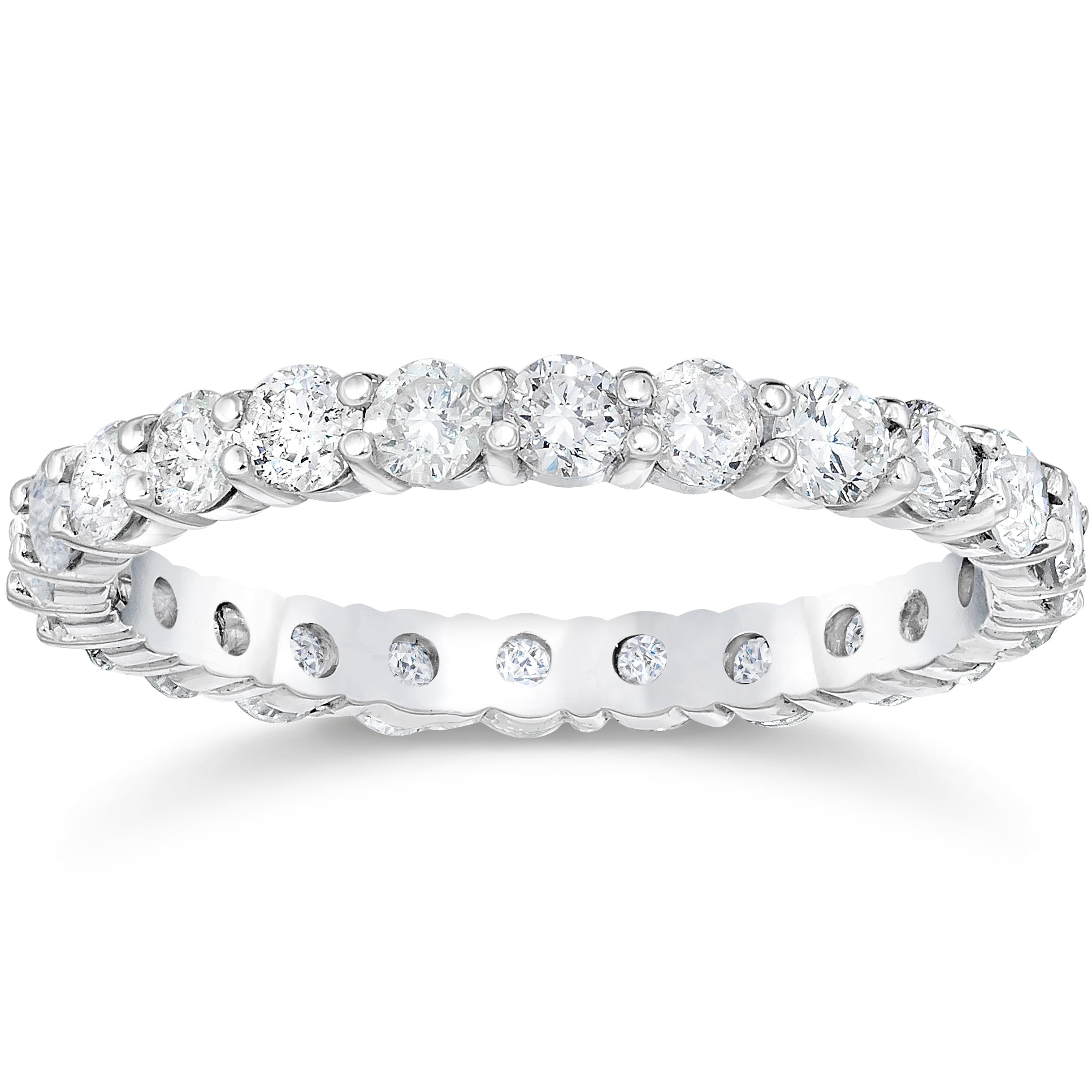Pompeii3 14K White Gold 1 1 2 Ct Tdw Diamond Eternity Wedding Ring Lab Grown G H Si1 Si2