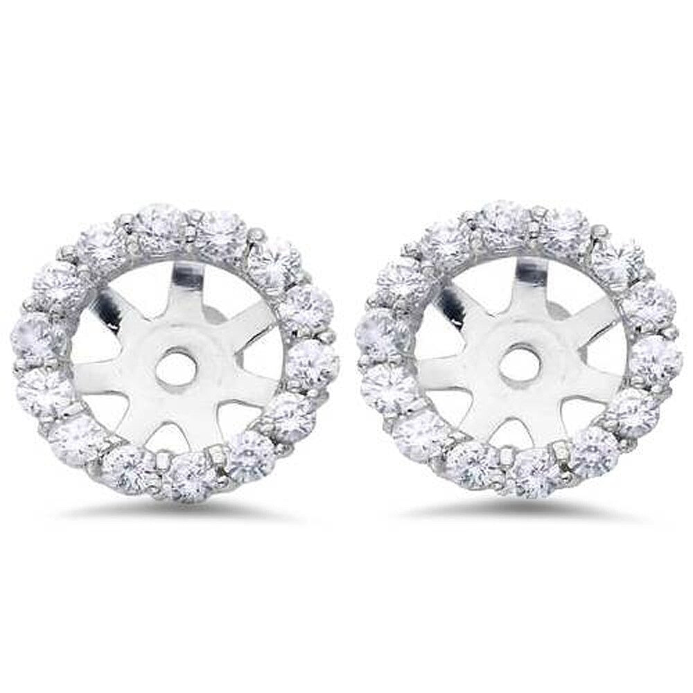 Pompeii3 14K White Gold 1 2 Ct Tdw Diamond Stud Earring Jackets