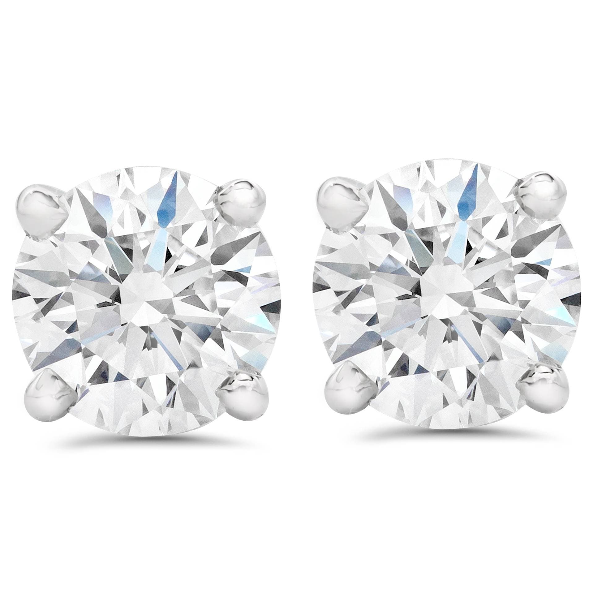 Pompeii3 14K White Gold 2 1 2 Ct Tdw Diamond Screw Back Studs Clarity Enhanced Hi Si
