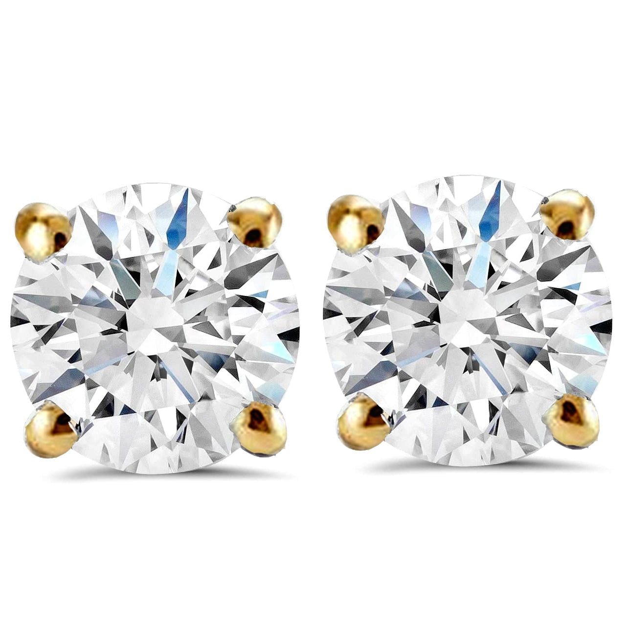Pompeii3 14K Yellow Gold 3 4 Ct Tdw Diamond Studs Lab Grown G H Si