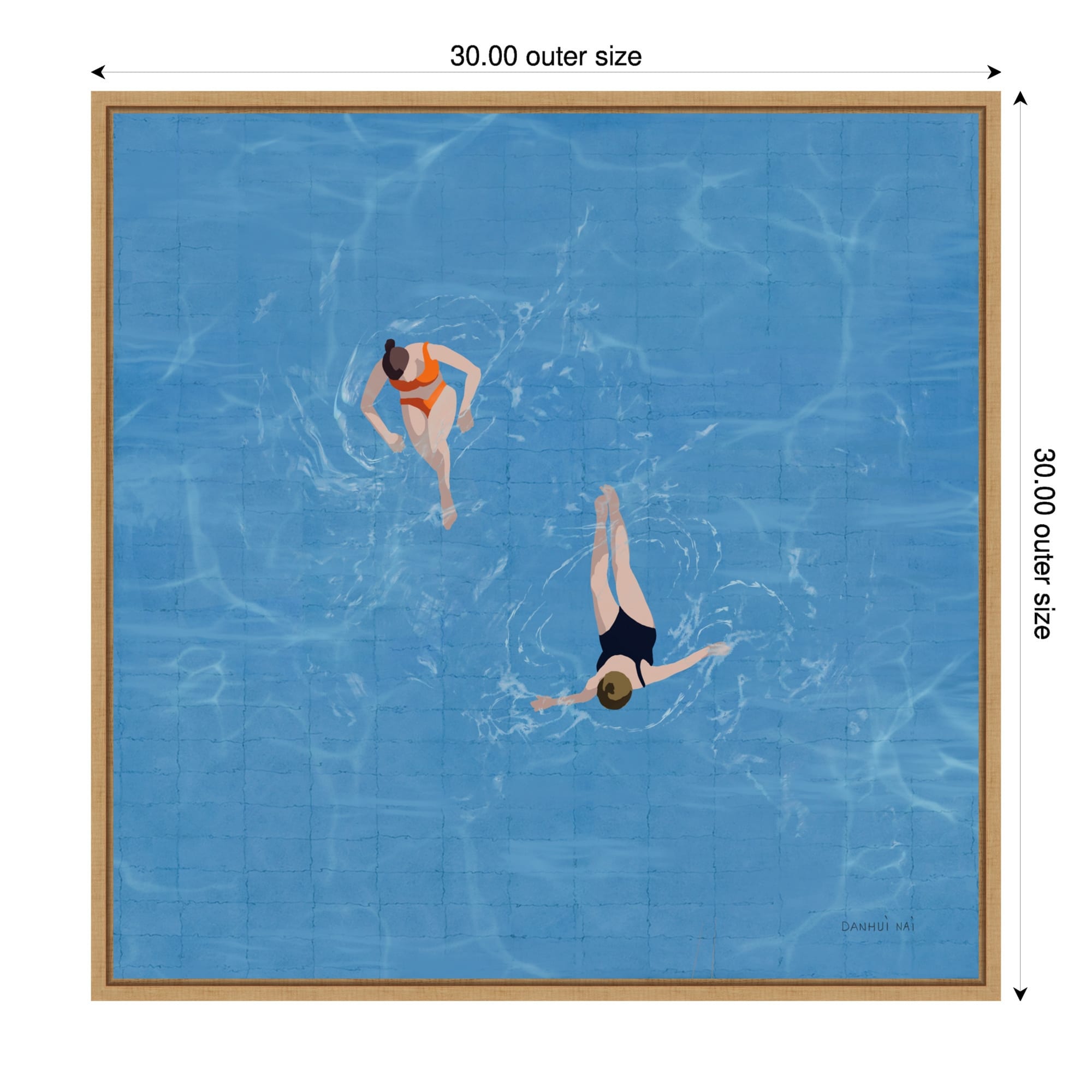 Pool Fun I By Danhui Nai Framed Canvas Wall Art Print
