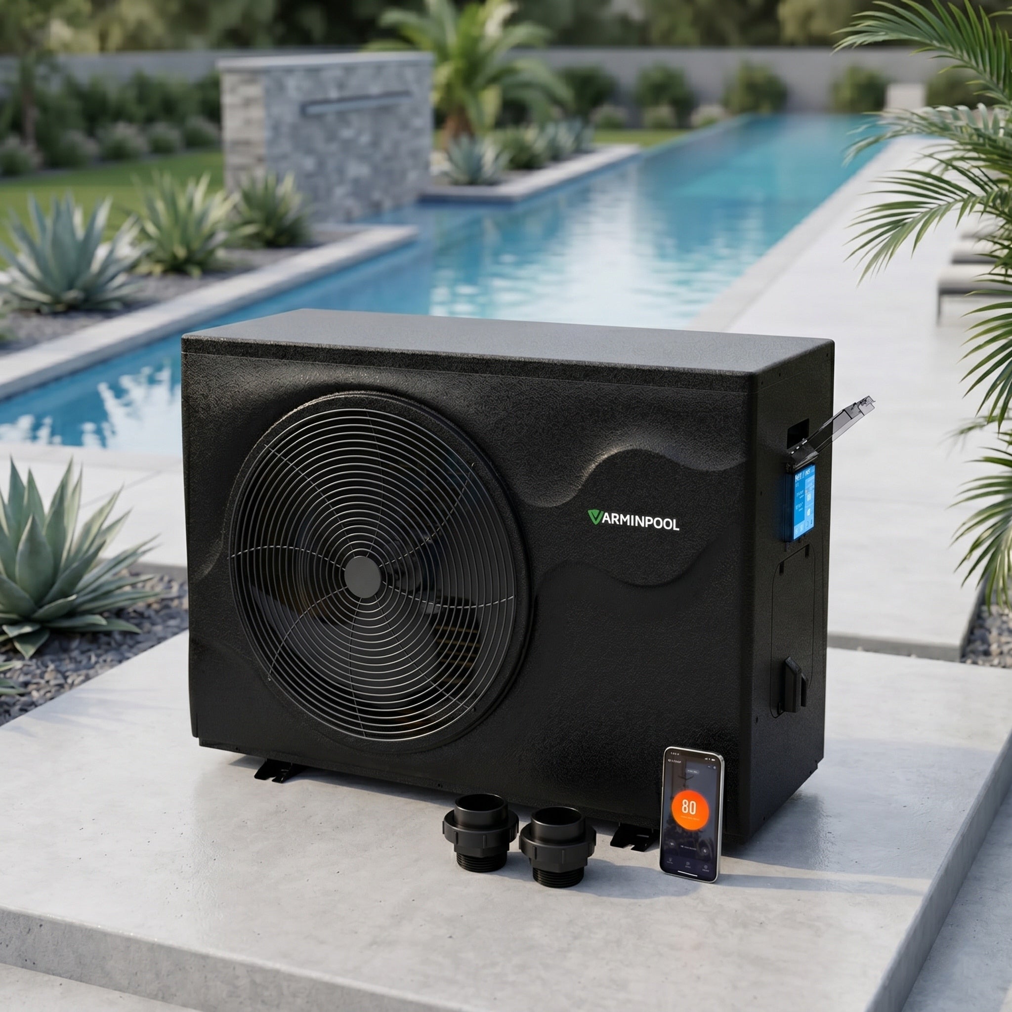 Pool Heat Pump 90000 Btu For 24000 Gallon Swimming Pools 43 L X 17.5 W X 29.2 H