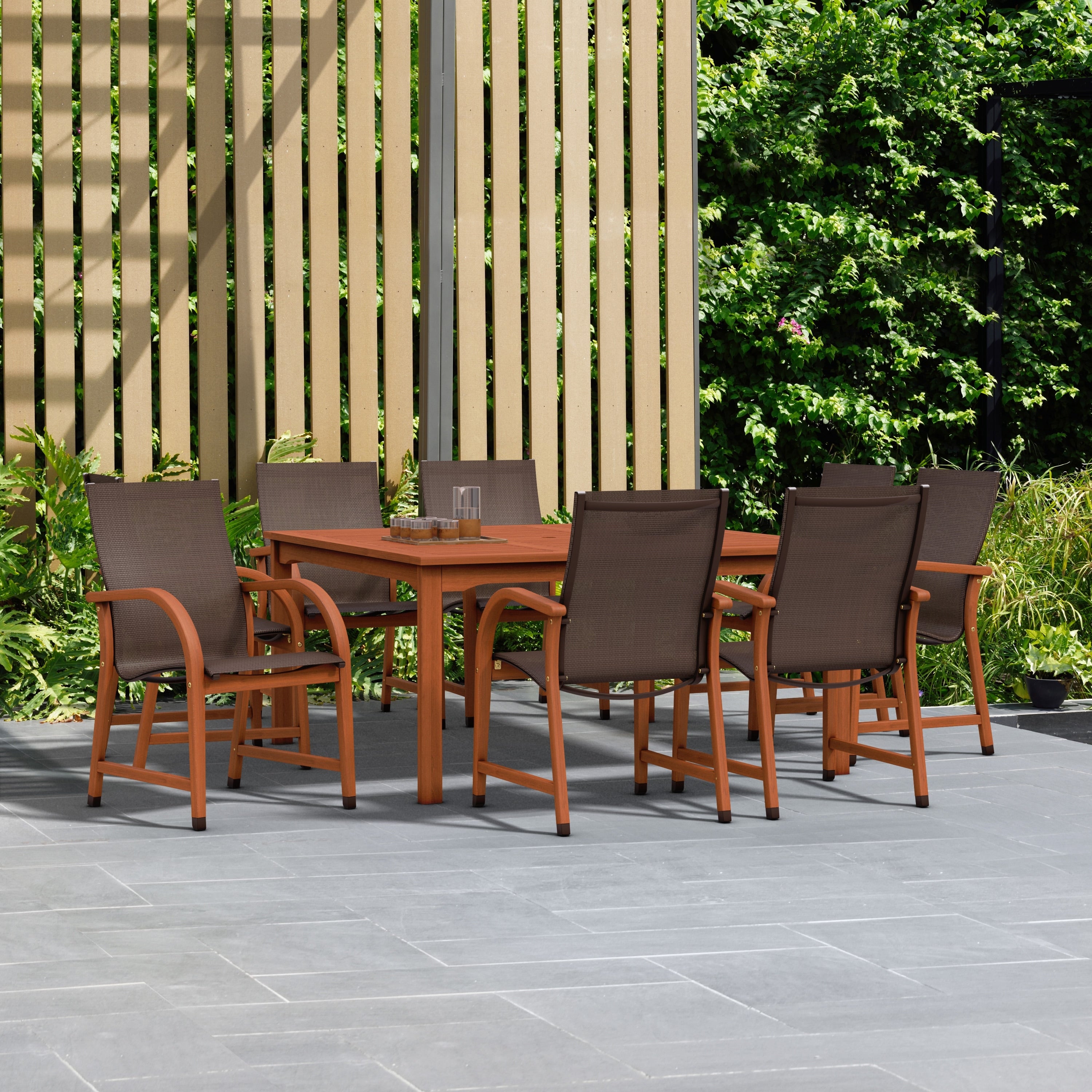Havenside Home Popham Brown 9 Piece Square Patio Dining Set