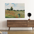 Poppy Field By Oscar Claude Monet Framed Painting Print On Wrapped Canvas