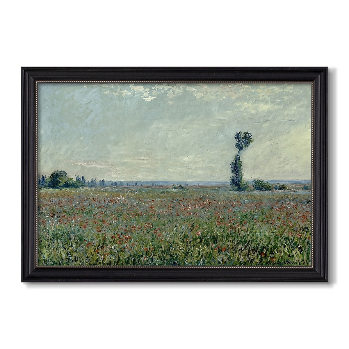 Poppy Field 1881 Claude Monet Custom Framed Canvas