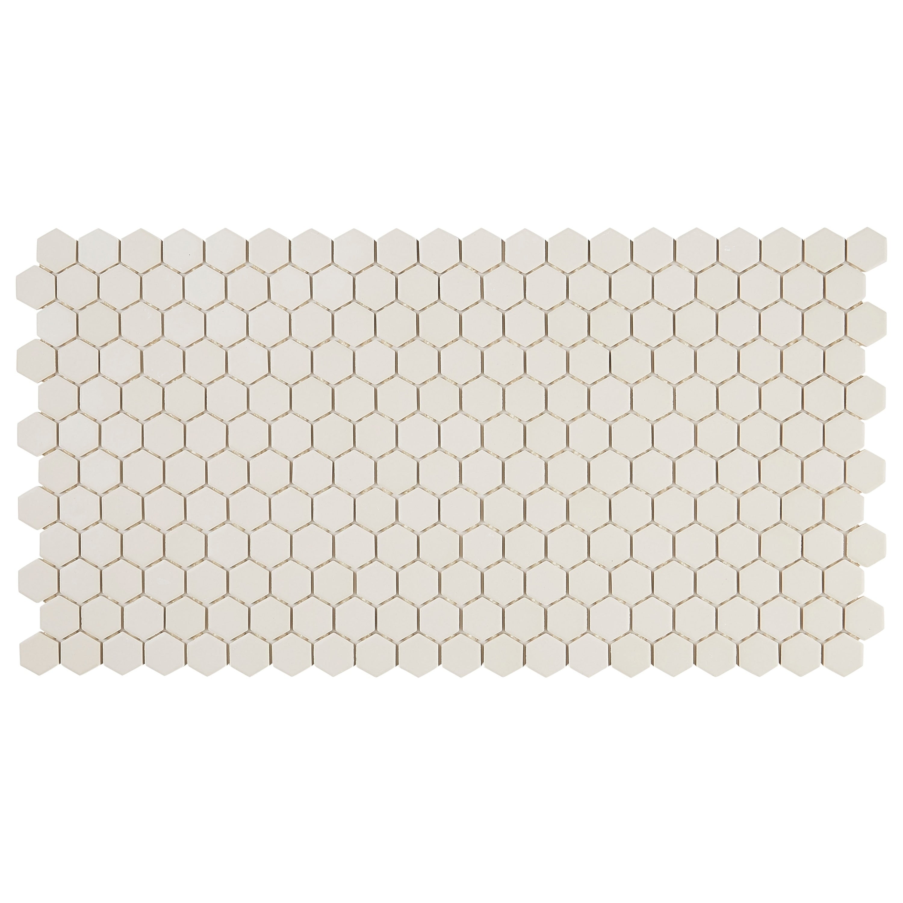 Porcelain 1 Inch Hexagon Mosaic Tile In Almond 12X24