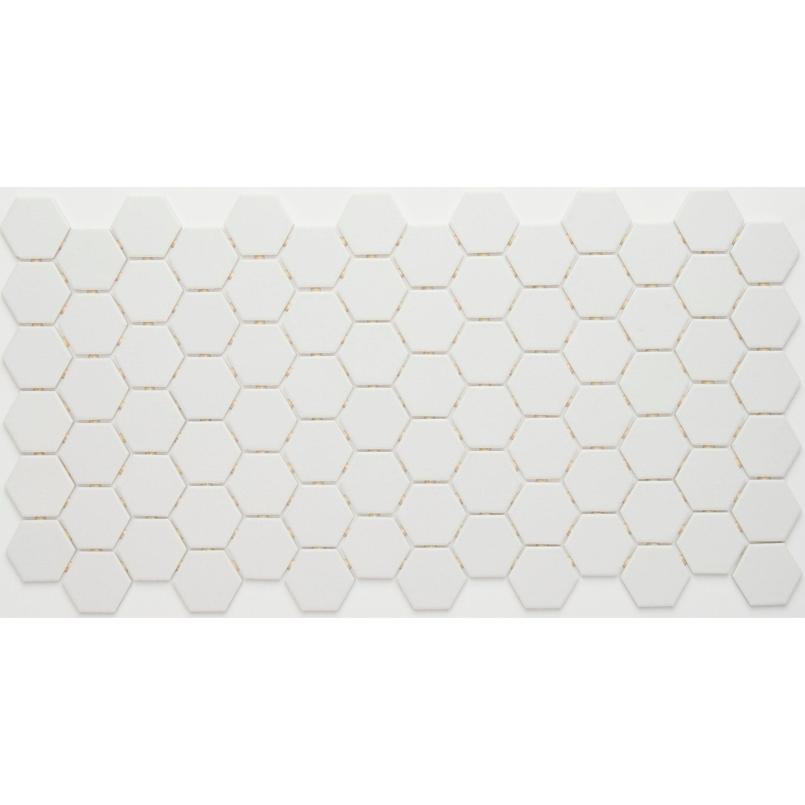 Porcelain 1 Inch Hexagon Mosaic Tile In Arctic White 12X24