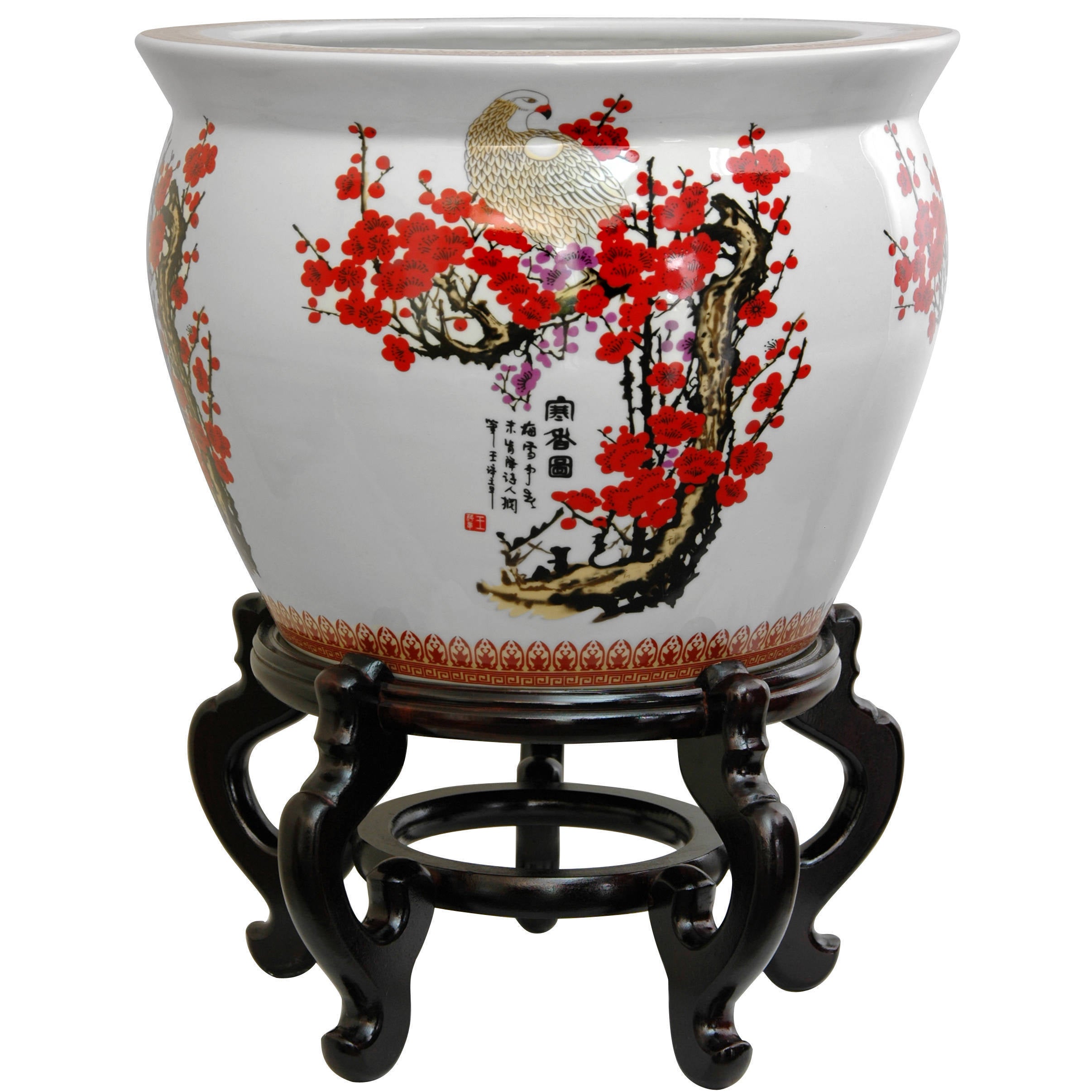 Porcelain 12 Inch Cherry Blossom Fishbowl China