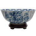 Porcelain 14 Inch Blue And White Ladies Bowl China