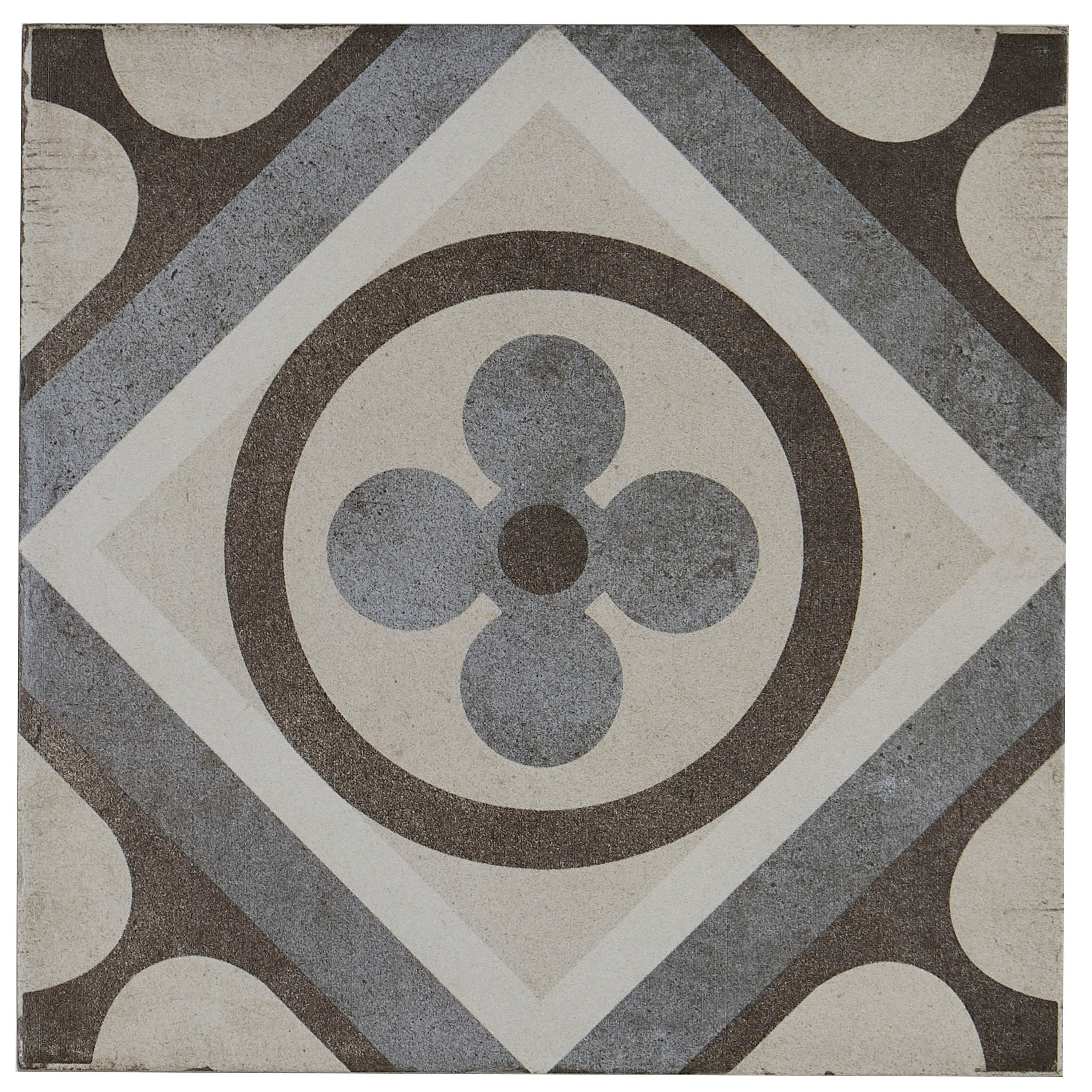 Porcelain Cement Look 8 X 8 Inch Cool Blend Decorative Tile In Petalo