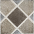 Porcelain Cement Look 8 X 8 Inch Cool Blend Decorative Tile In Rombo