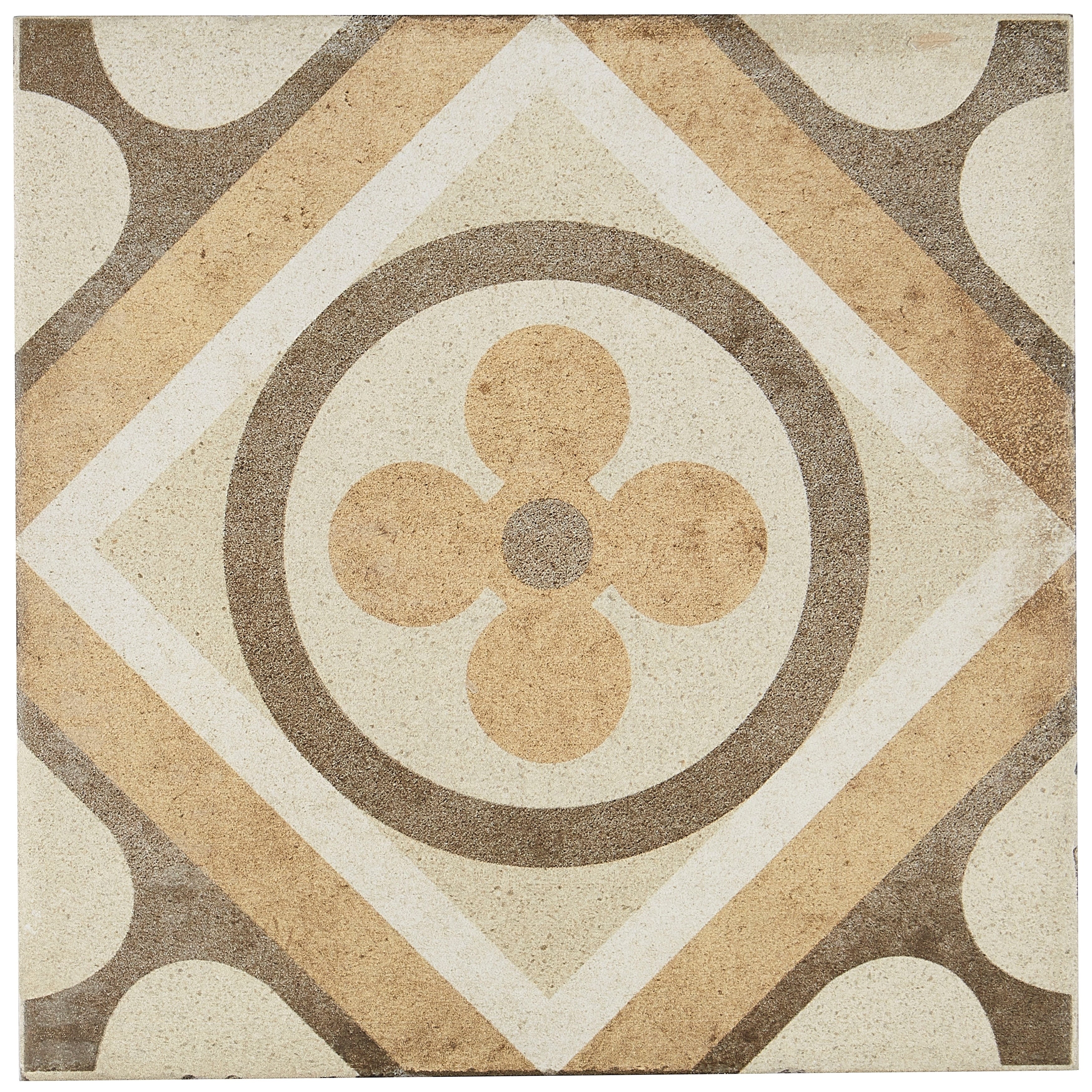 Porcelain Cement Look 8 X 8 Inch Warm Blend Decorative Tile In Petalo