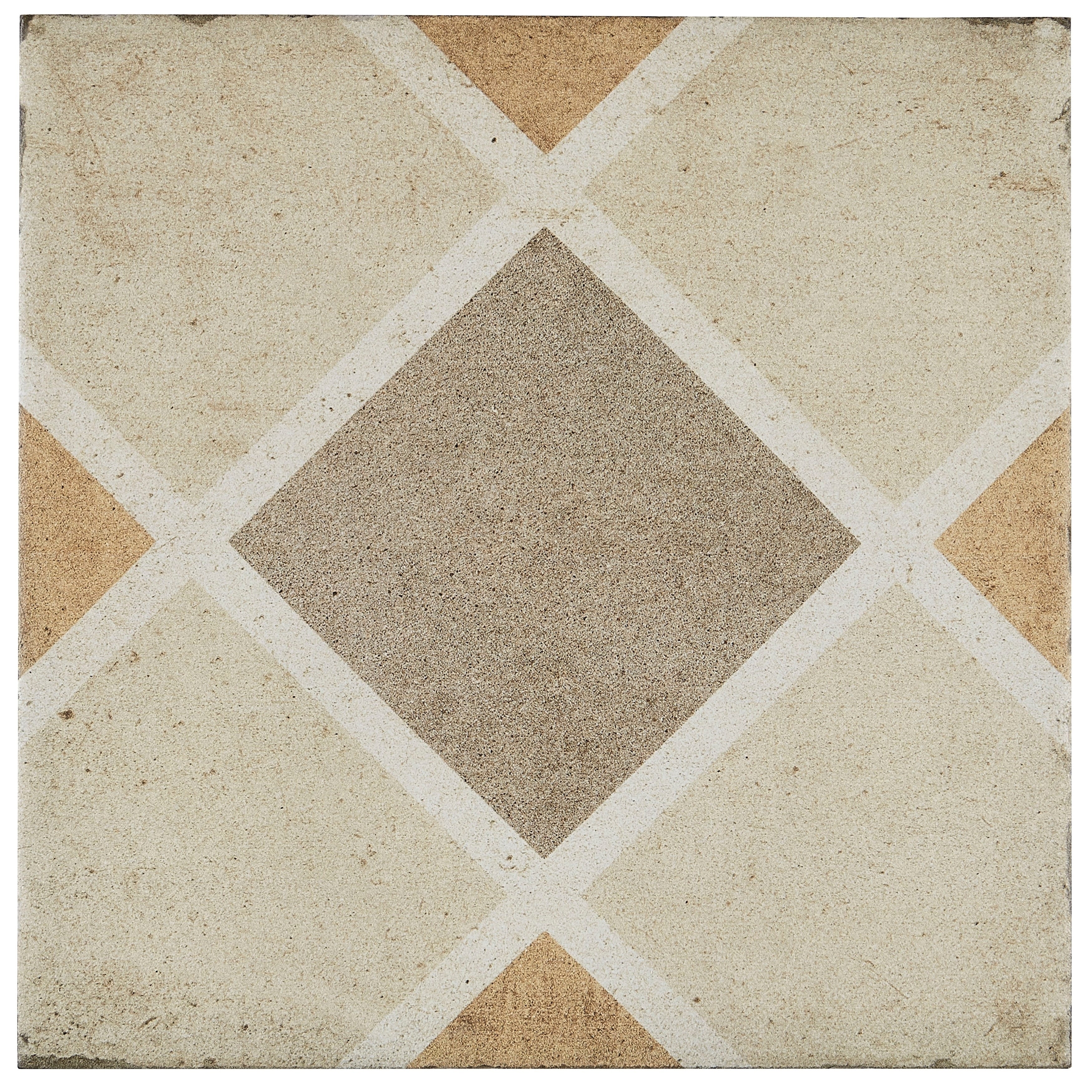 Porcelain Cement Look 8 X 8 Inch Warm Blend Decorative Tile In Rombo