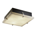 Justice Design Group Porcelina Clips 2 Light Brushed Nickel Flush Mount Square Waves Shade