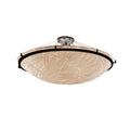 Porcelina Ring 48 Inch Dark Bronze Round Semi Flush Bowl With Ring Bamboo Shade