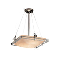 Porcelina Metropolis 18 Inch Brushed Nickel Square Pendant Bowl Waves Shade