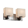 Porcelina Modular 2 Light Brushed Nickel Bath Bar Waves Rectangle Shade