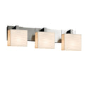 Porcelina Modular 3 Light Brushed Nickel Bath Bar Waves Rectangle Shade