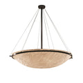Porcelina Ring 48 Inch Dark Bronze Round Pendant Bowl With Ring Bamboo Shade