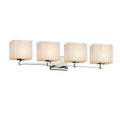 Porcelina Tetra 4 Light Polished Chrome Bath Bar Pleats Rectangle Shade