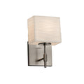 Porcelina Union 1 Light Brushed Nickel Wall Sconce Short Waves Rectangle Shade