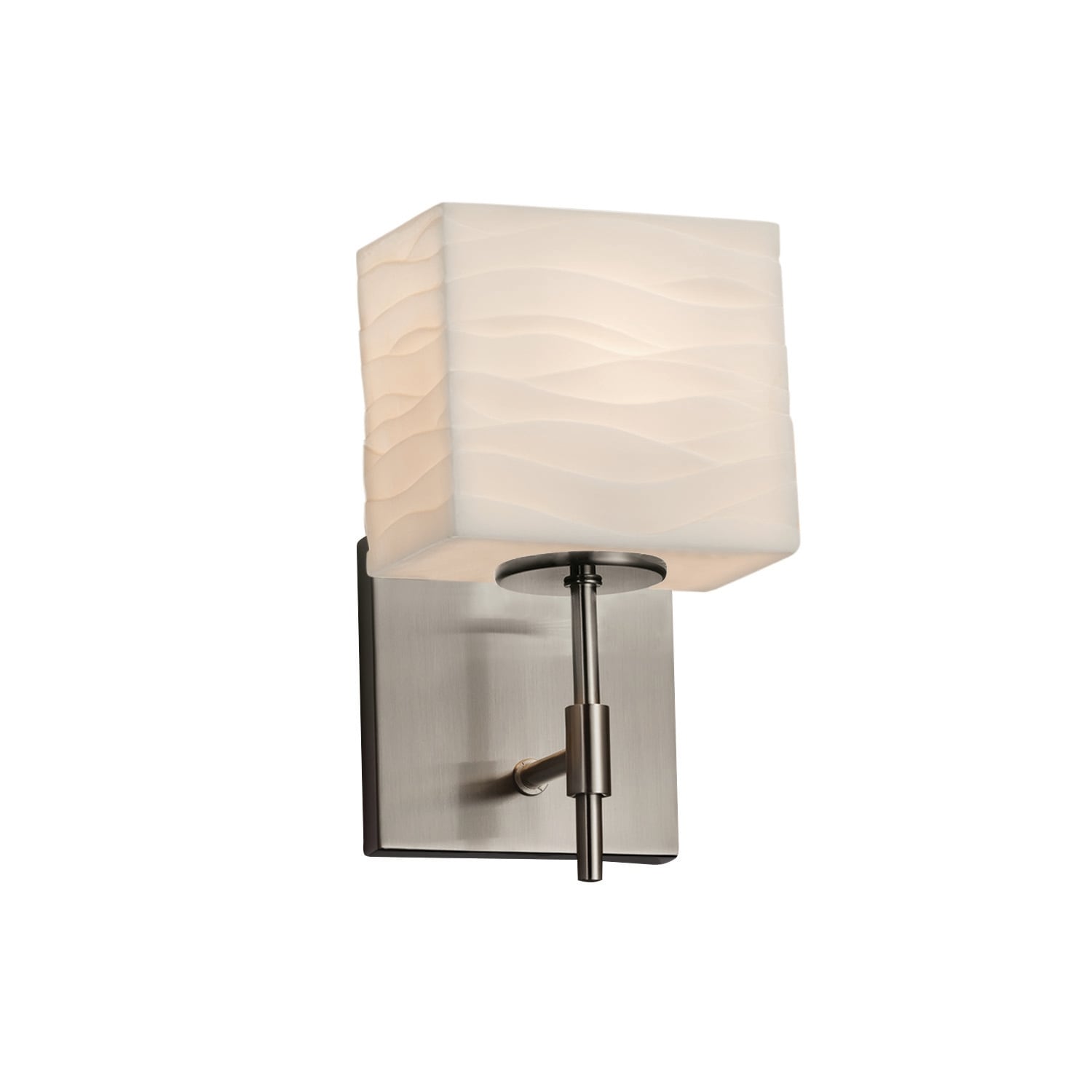 Porcelina Union 1 Light Brushed Nickel Wall Sconce Short Waves Rectangle Shade