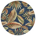 Porch Den Argonne Blue Tropical Leaf Pattern Rug 8 X 106