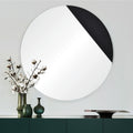 Renwil Aver Round Black Veneer Mirror