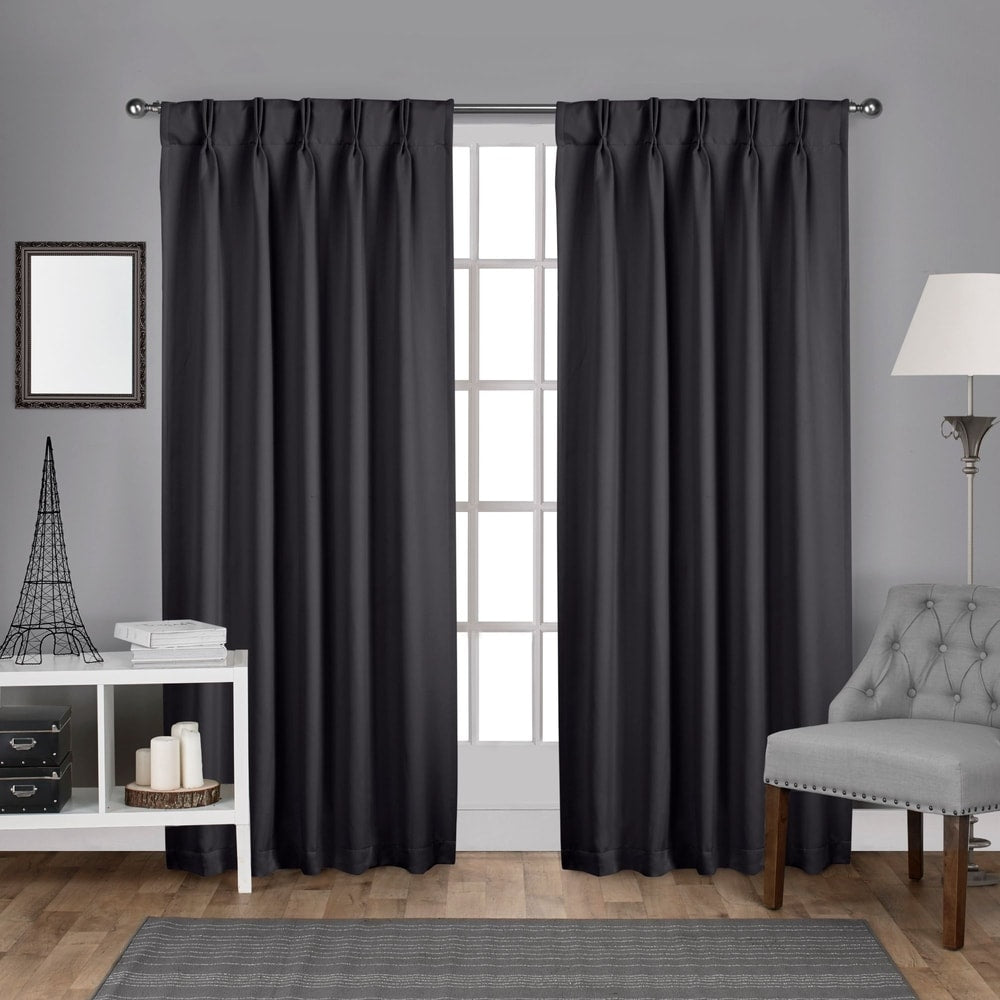 Ati Home Sateen Woven Blackout Curtain Panel Pair With Pinch Pleat Top