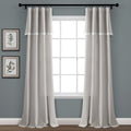 Lush Decor Linen Lace Window Curtain Panel Pair