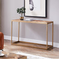 Porch Den Darren Modern Farmhouse Brown Wood Console Table