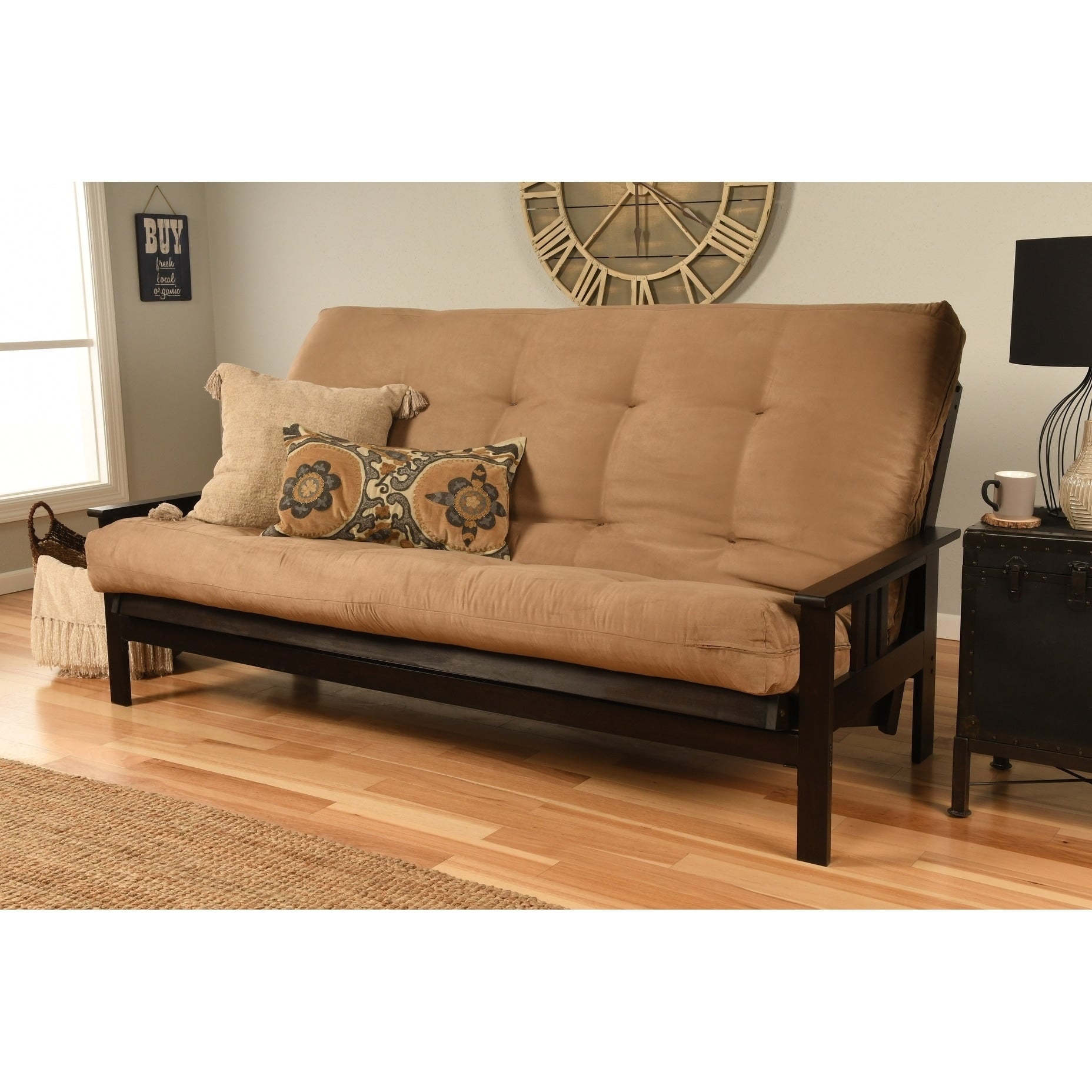 Porch Den Desoto Hardwood Suede Queen Size Futon Sofa Bed