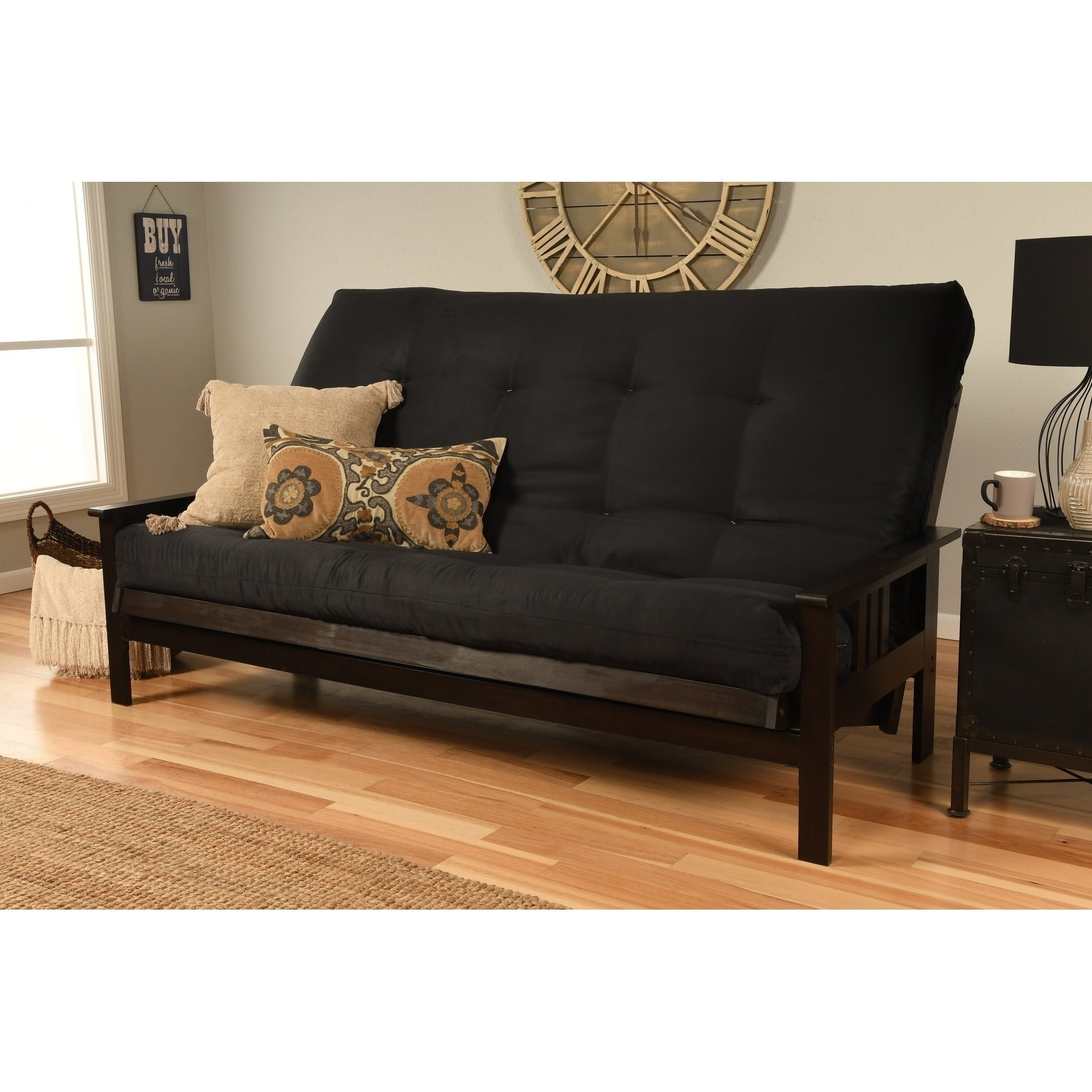 Porch Den Desoto Hardwood Suede Queen Size Futon Sofa Bed