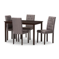Porch Den Devin Contemporary 5 Piece Dark Brown Finished And Fabric Upholstered Dining Set