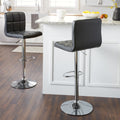 Porch Den Galena Chrome And Faux Leather Height Adjustable Barstools Set Of 2
