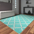 Havenside Home Nedonna Aqua And Ivory Geometric Diamonds Indoor Outdoor Area Rug