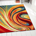 Porch Den Crowther Orange Swirl Area Rug 710 X 102