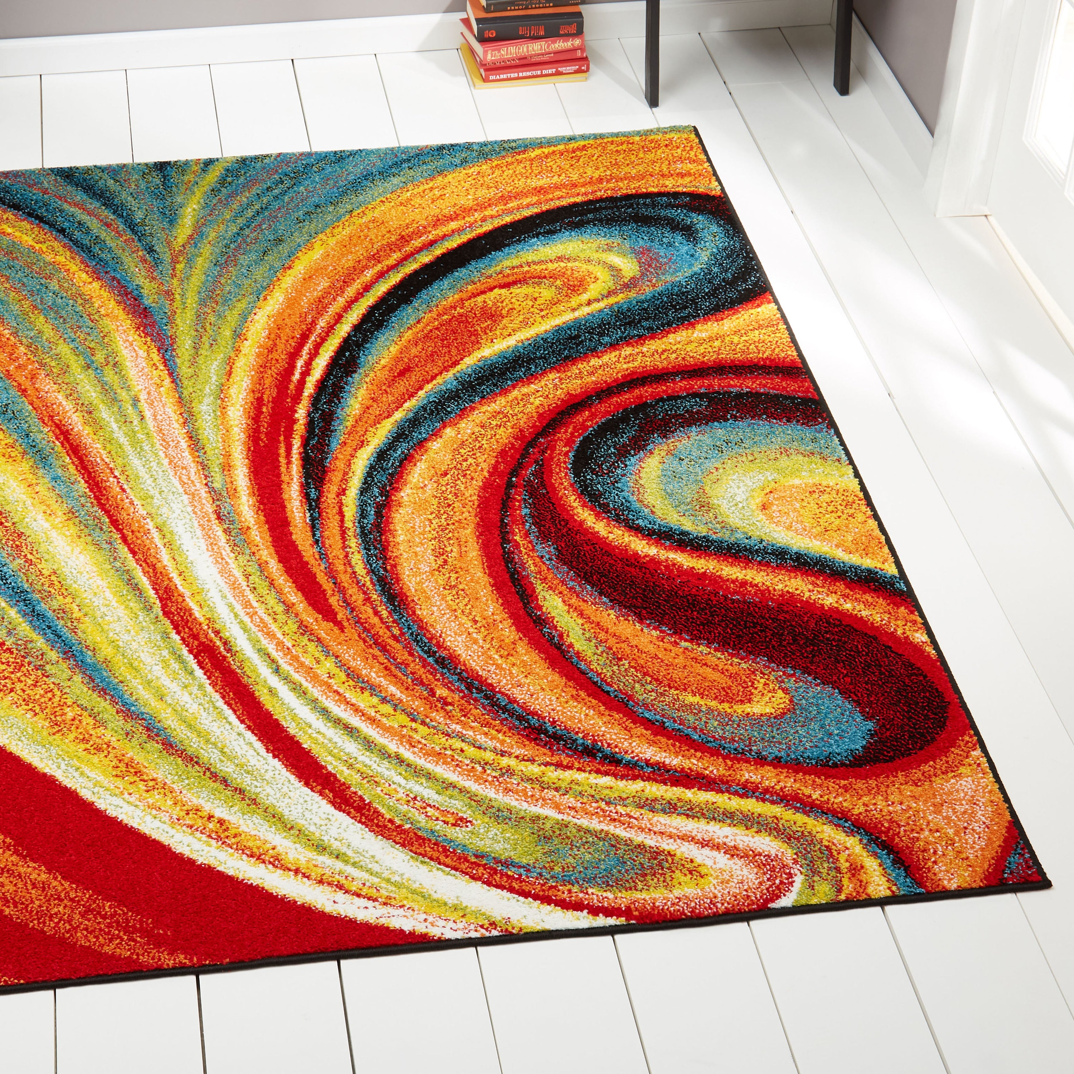 Porch Den Crowther Orange Swirl Area Rug 710 X 102