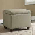 Porch Den Hillhurst Medium Tan Linen Storage Ottoman