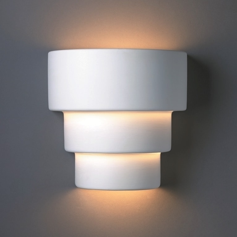 Porch Den Hornshuh Tiered Ceramic 2 Light Small Sconce