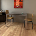 Silver Orchid Garbo Glass And Chrome Dinette Table