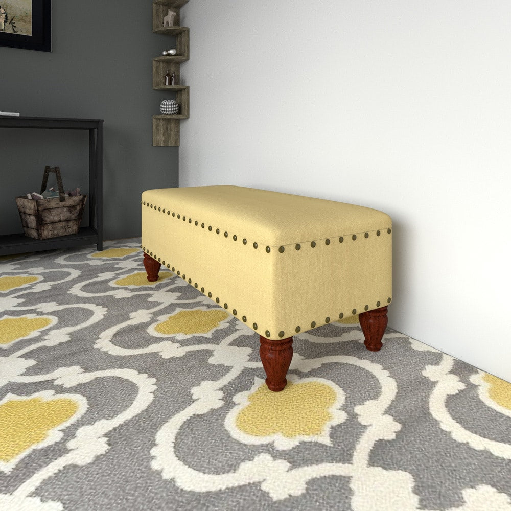 Copper Grove Muscari Upholstered Storage Bench With Nailhead Trim