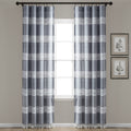 Porch Den Luna Stripe Pattern Cotton Curtain Panel Pair With Knotted Tassels