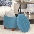 Porch Den Riverside Large Round Button Tufted Storage Ottoman
