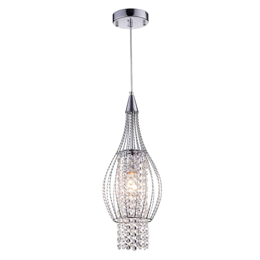 Silver Orchid Mason 7.5 Inch Chrome Finish 1 Light Crystal Chandelier
